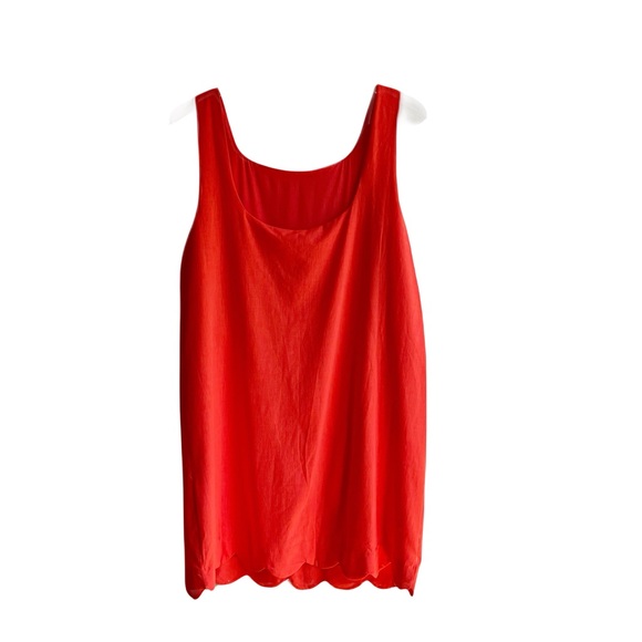 Kate Spade Target Red Scalloped Mini Dress Size M Sleeveless Cotton Sheath Shift - Picture 7 of 11